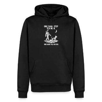 Aventure spatiale avec un chien et un astronaute - Sweat à capuche Premium bio Homme - noir - Devant - Nico (187cm)