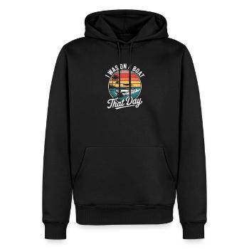 J'étais sur un bateau ce jour-là Ponton Boat Retro Funny - Sweat à capuche Premium bio Homme - noir - Devant - Nico (187cm)