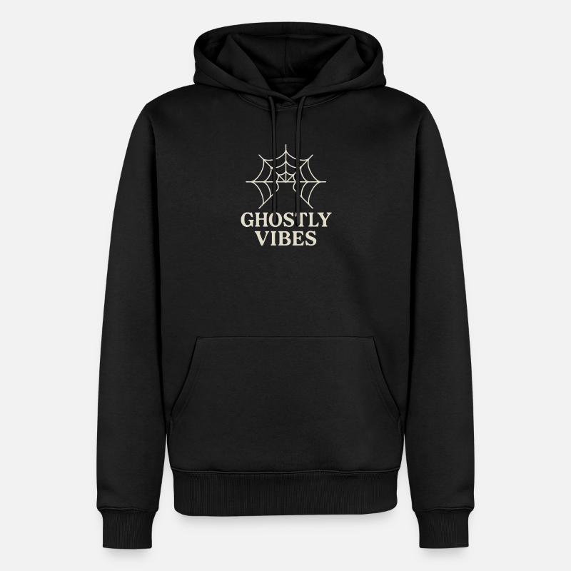 Spinnennetz Design mit Ghostly Vibes - Männer Premium Bio Hoodie - Schwarz