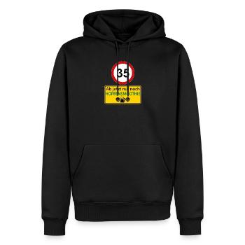 35 Ab jetzt nur noch Hopfensmoothie - Männer Premium Bio Hoodie - Schwarz - Vorne - Nico (187cm)