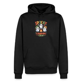 Spooky Camping Crew Campeur Randonneur Halloween Camping - Sweat à capuche Premium bio Homme - noir - Devant - Nico (187cm)