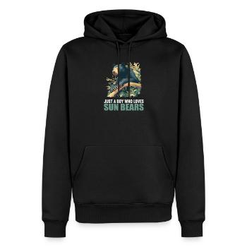 Ours du Soleil Ours Malais - Sweat à capuche Premium bio Homme - noir - Devant - Nico (187cm)