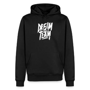 Dream Team - Männer Premium Bio Hoodie - Schwarz - Vorne - Nico (187cm)