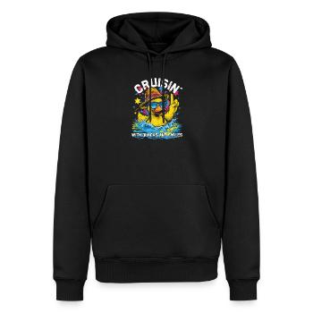Gummienten-Crew genießt Kreuzfahrt - Männer Premium Bio Hoodie - Schwarz - Vorne - Nico (187cm)