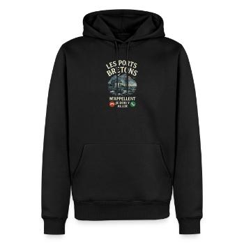 Brittany Breton Ports Call Me Humour - Men’s Premium Organic Hoodie - black - Front - Nico (187cm)