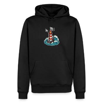Bretagne Phare Breton Gwenn ha Du Fierté Bretonne - Männer Premium Bio Hoodie - Schwarz - Vorne - Nico (187cm)