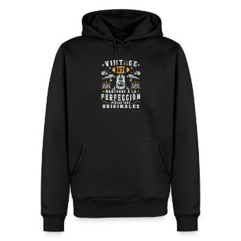50 Jahre 1976 Vintage Geburtstagsgeschenk - Männer Premium Bio Hoodie - Schwarz - Vorne - Nico (187cm)