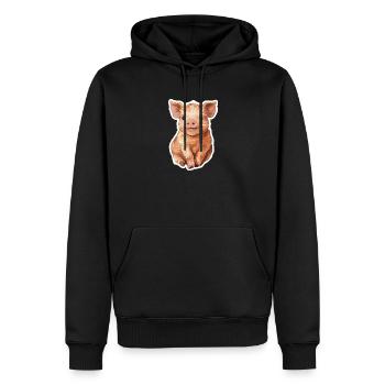 Porc Porcelet - Sweat à capuche Premium bio Homme - noir - Devant - Nico (187cm)