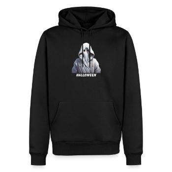 GEIST HALLOWEEN - Männer Premium Bio Hoodie - Schwarz - Vorne - Nico (187cm)