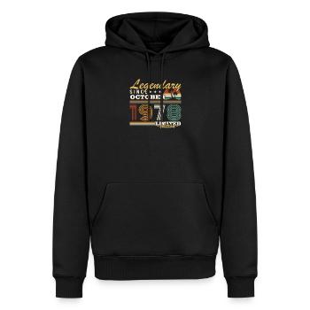 Octobre 1978 Vinatge Retro Cadeau Anniversaire - Sweat à capuche Premium bio Homme - noir - Devant - Nico (187cm)