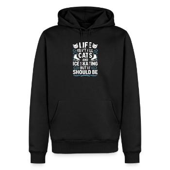 Chat de patinage sur glace Cadeau de patin à glace amusant - Sweat à capuche Premium bio Homme - noir - Devant - Nico (187cm)