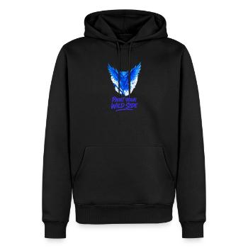Entfalte Deine Wilde Seite Mit Kreativem - Männer Premium Bio Hoodie - Schwarz - Vorne - Nico (187cm)