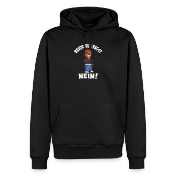 Style ours cool avec chapeau tendance - Sweat à capuche Premium bio Homme - noir - Devant - Nico (187cm)