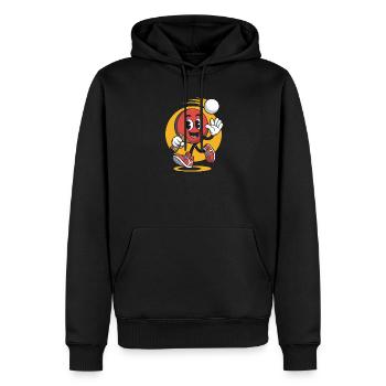 dessin animé de tennis de table drôle - Sweat à capuche Premium bio Homme - noir - Devant - Nico (187cm)