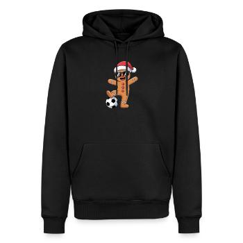 Funny Soccer Christmas Cartoon - Männer Premium Bio Hoodie - Schwarz - Vorne - Nico (187cm)