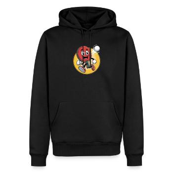 Table Tennis Cartoon Design - Männer Premium Bio Hoodie - Schwarz - Vorne - Nico (187cm)