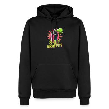 8-Bit Graffiti Pop Culture Retro Video Game - Men’s Premium Organic Hoodie - black - Front - Nico (187cm)