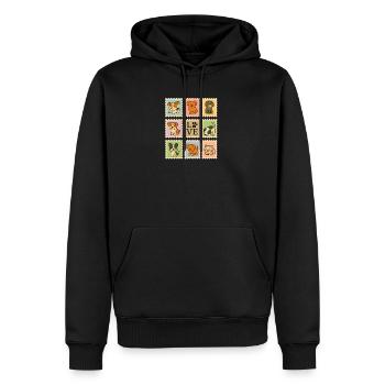 Adorable collection de chiots avec motif d’amour - Sweat à capuche Premium bio Homme - noir - Devant - Nico (187cm)