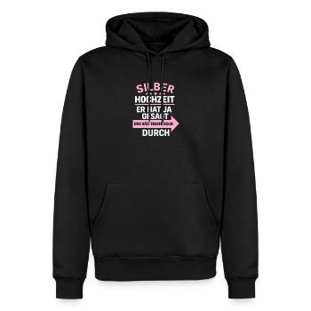 T-shirt humoristique en argent pour les mariages - Sweat à capuche Premium bio Homme - noir - Devant - Nico (187cm)
