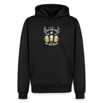 Lieber koa Lederhosen als koa Mass - Gaudí - Sweat à capuche Premium bio Homme - noir - Devant - Nico (187cm)