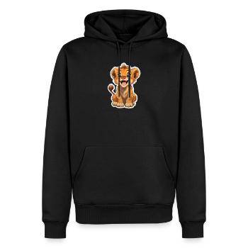 Lion - Sweat à capuche Premium bio Homme - noir - Devant - Nico (187cm)
