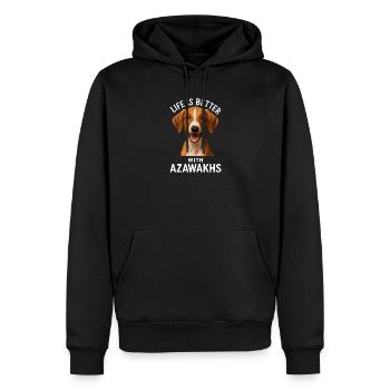Azawakh - Sweat à capuche Premium bio Homme - noir - Devant - Nico (187cm)