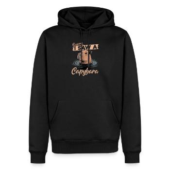 Funny aesthetic Kawaii Capybara - Männer Premium Bio Hoodie - Schwarz - Vorne - Nico (187cm)
