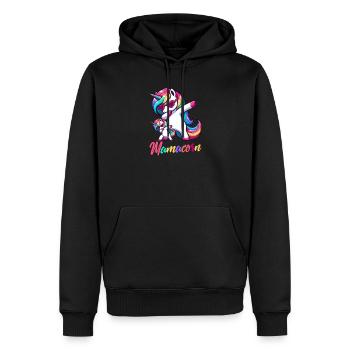 Mamacorn Mama Einhorn Mutter Babykorn Unicorn - Männer Premium Bio Hoodie - Schwarz - Vorne - Nico (187cm)