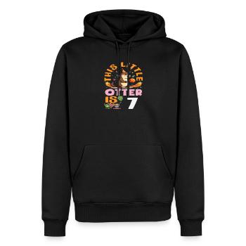 Cette loutre a 7 ans - Motif d’anniversaire mignon - Sweat à capuche Premium bio Homme - noir - Devant - Nico (187cm)