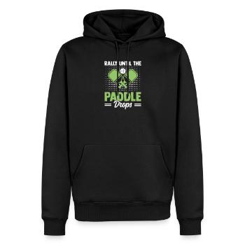 Joueur de pickleball extérieur - Sweat à capuche Premium bio Homme - noir - Devant - Nico (187cm)