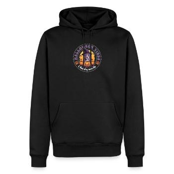 Halloween Sorcière Chapeau Citrouille Chien Américain Staffie - Sweat à capuche Premium bio Homme - noir - Devant - Nico (187cm)