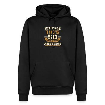 1975 Vintage 50 Ans Cadeau D’anniversaire - Sweat à capuche Premium bio Homme - noir - Devant - Nico (187cm)