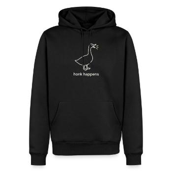 Funny Geese Meme Chaos Honk Certified Silly - Men’s Premium Organic Hoodie - black - Front - Nico (187cm)