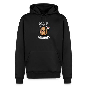 Just a Girl Who Loves Potatoes - Männer Premium Bio Hoodie - Schwarz - Vorne - Nico (187cm)