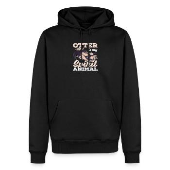 Sea Otter Cartoon Spirtit Animal Lover - Men’s Premium Organic Hoodie - black - Front - Nico (187cm)