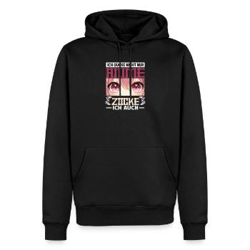 Ich Gucke Nicht Nur Anime Manchmal Zocke Ich Auch - Männer Premium Bio Hoodie - Schwarz - Vorne - Nico (187cm)