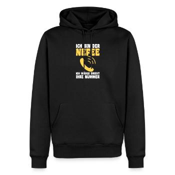 Motif familial neveu - Sweat à capuche Premium bio Homme - noir - Devant - Nico (187cm)