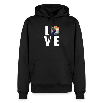 Toucans Toucan - Sweat à capuche Premium bio Homme - noir - Devant - Nico (187cm)