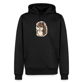 Hérisson - Sweat à capuche Premium bio Homme - noir - Devant - Nico (187cm)