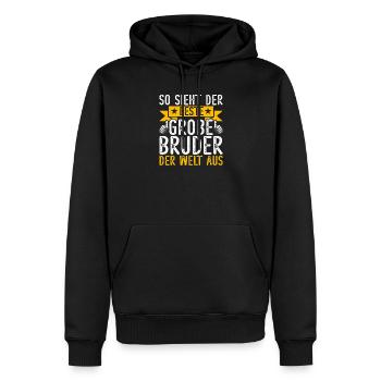 Voici à quoi ressemble le grand garçon du monde - Sweat à capuche Premium bio Homme - noir - Devant - Nico (187cm)
