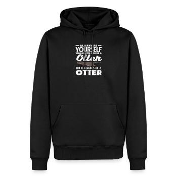 Cadeau de dessin animé loutre de mer - Sweat à capuche Premium bio Homme - noir - Devant - Nico (187cm)