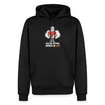 Drôle de développé couché Meme Spot Me Bro Powerlifting - Sweat à capuche Premium bio Homme - noir - Devant - Nico (187cm)