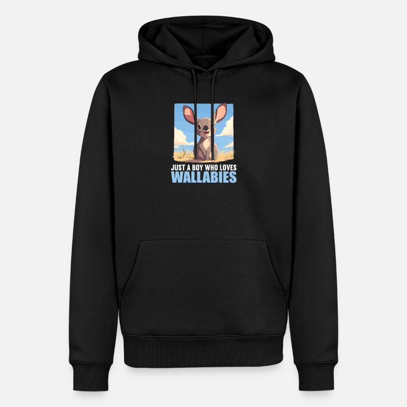Wallabys Wallaby - Männer Premium Bio Hoodie - Schwarz
