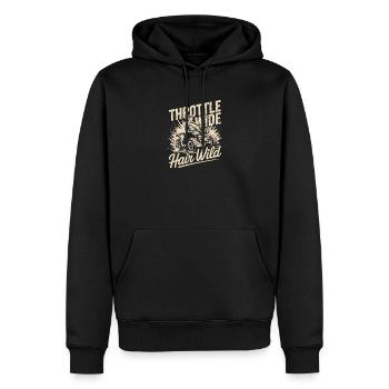 Accélérateur large cheveux sauvage quad conducteur de VTT tout-terrain - Sweat à capuche Premium bio Homme - noir - Devant - Nico (187cm)