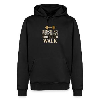 Drôle de développé couché Meme Spot Me Bro Powerlifting - Sweat à capuche Premium bio Homme - noir - Devant - Nico (187cm)