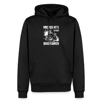 J’en ai assez, je fais du quad, du quad - Sweat à capuche Premium bio Homme - noir - Devant - Nico (187cm)