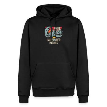 Ohne Opa Läuft Hier Nichts Retro - Männer Premium Bio Hoodie - Schwarz - Vorne - Nico (187cm)