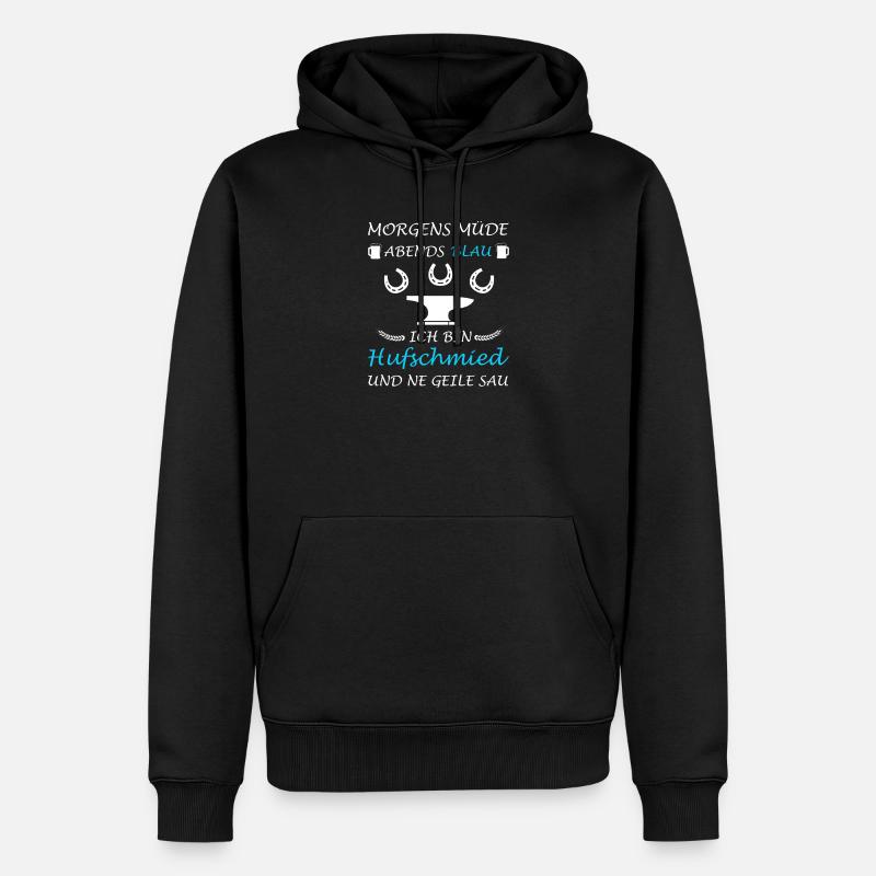 Maréchal-ferrant Cheval Forgeron Lustig - Sweat à capuche Premium bio Homme - noir