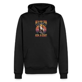 Drôle d’animal de la ferme chèvre - Sweat à capuche Premium bio Homme - noir - Devant - Nico (187cm)