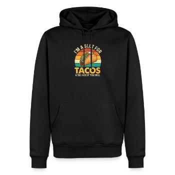 Je suis un pour les tacos Un tac-hoo si vous voulez - Sweat à capuche Premium bio Homme - noir - Devant - Nico (187cm)